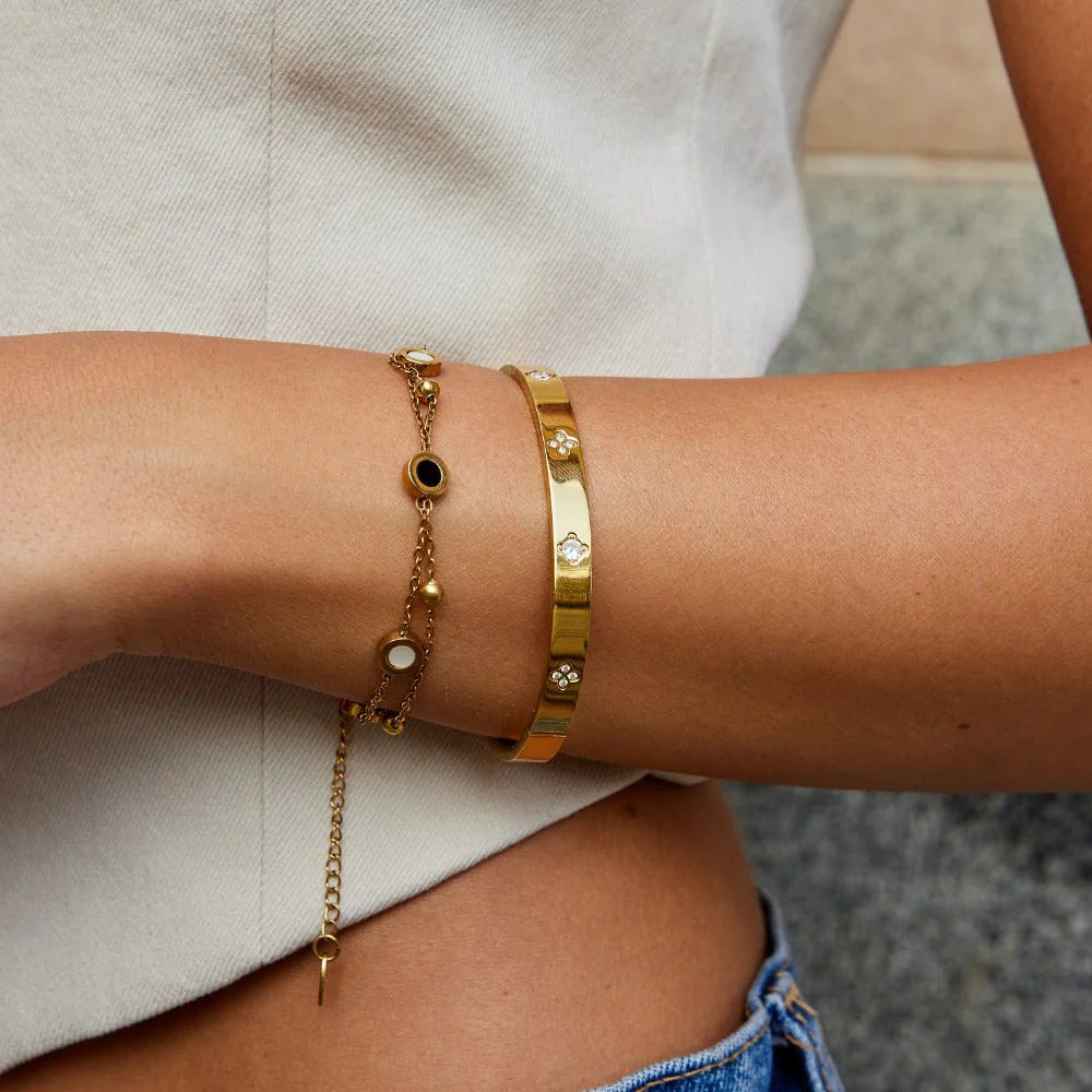 Gold Clover Bangle