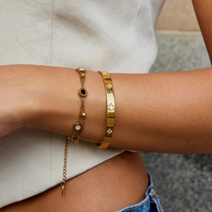 Gold Clover Bangle